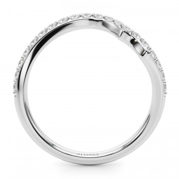 Contoured Diamond Wedding Band Ring in Platinum (0.33ct)